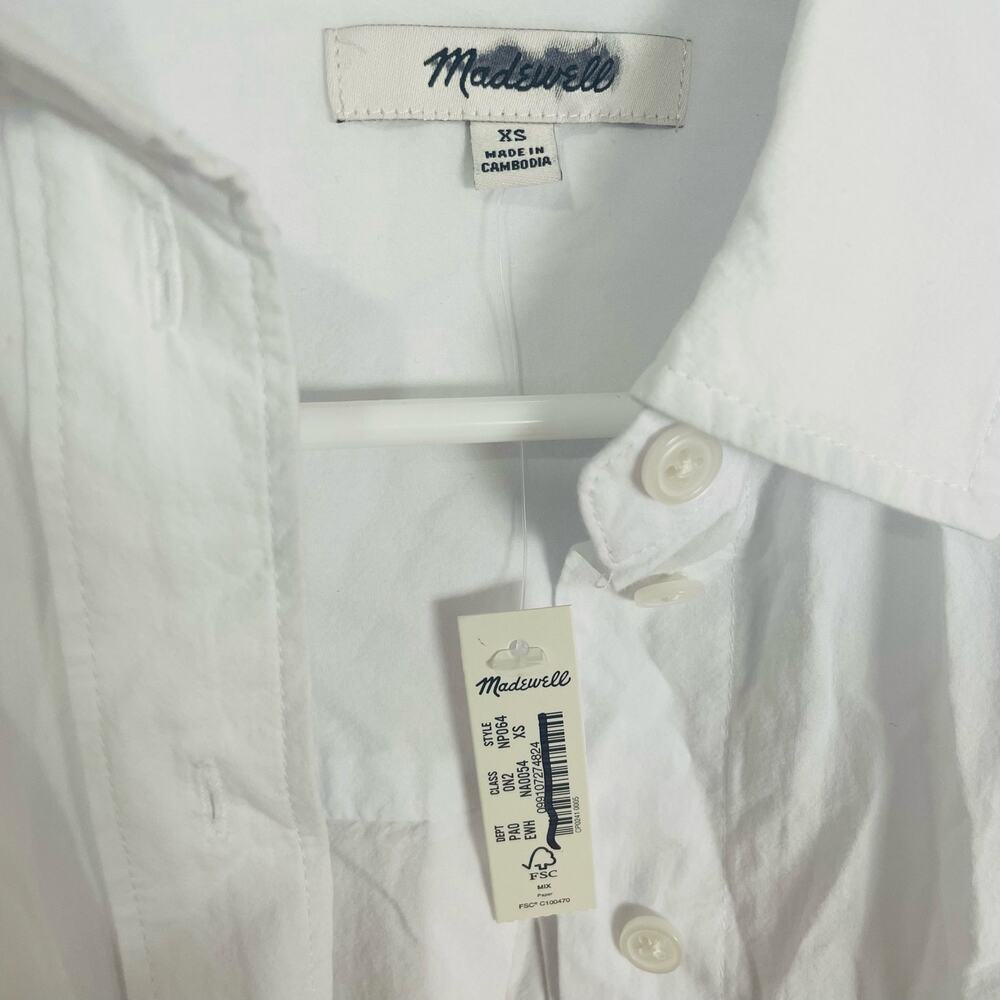 Madewell Oversized Long Sleeve Straight Hem Button Up Shirt US Women's XS New - Picture 4 of 5